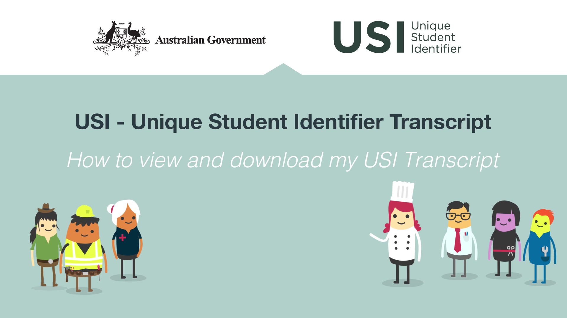 A still from the video ‘How to view and download my USI Transcript’.